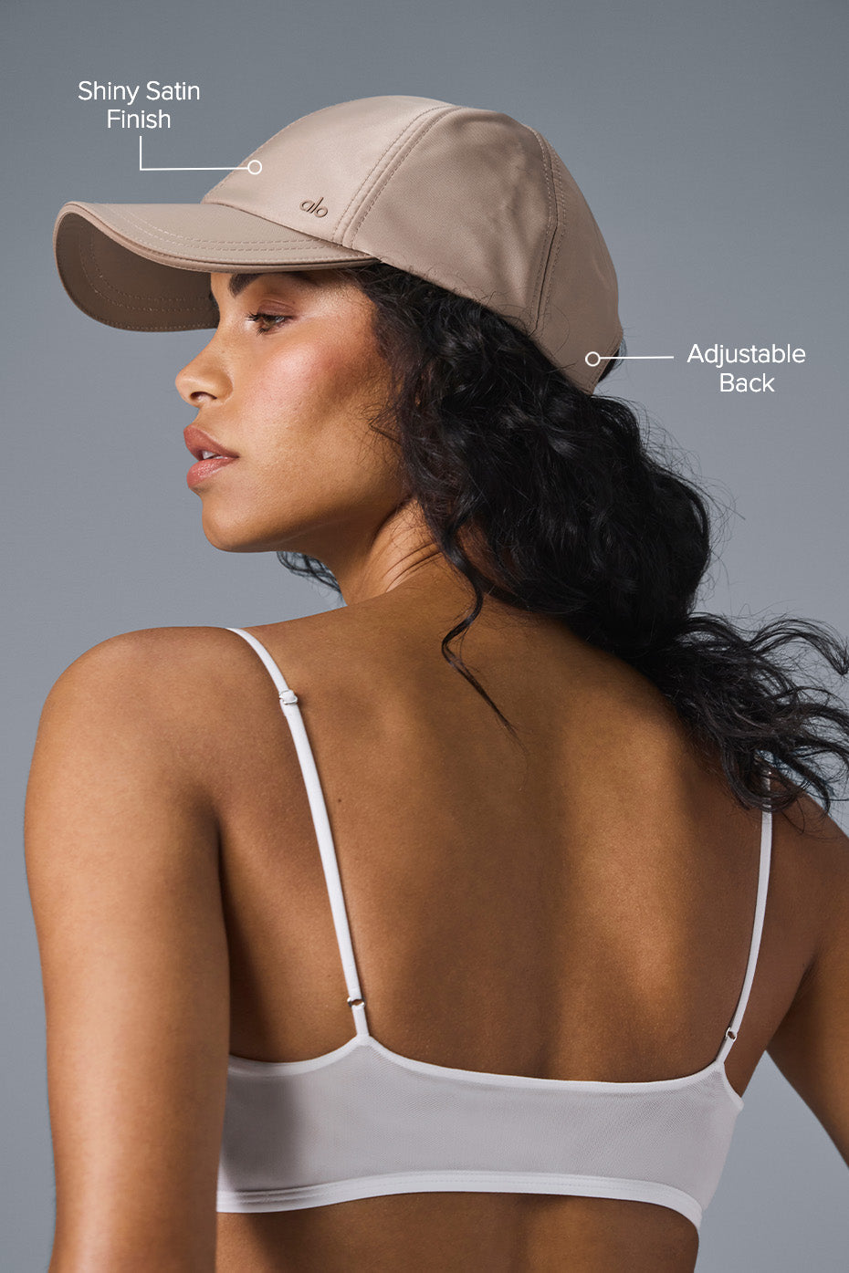 Satin Off-Duty Cap - Taupe Satin image 2