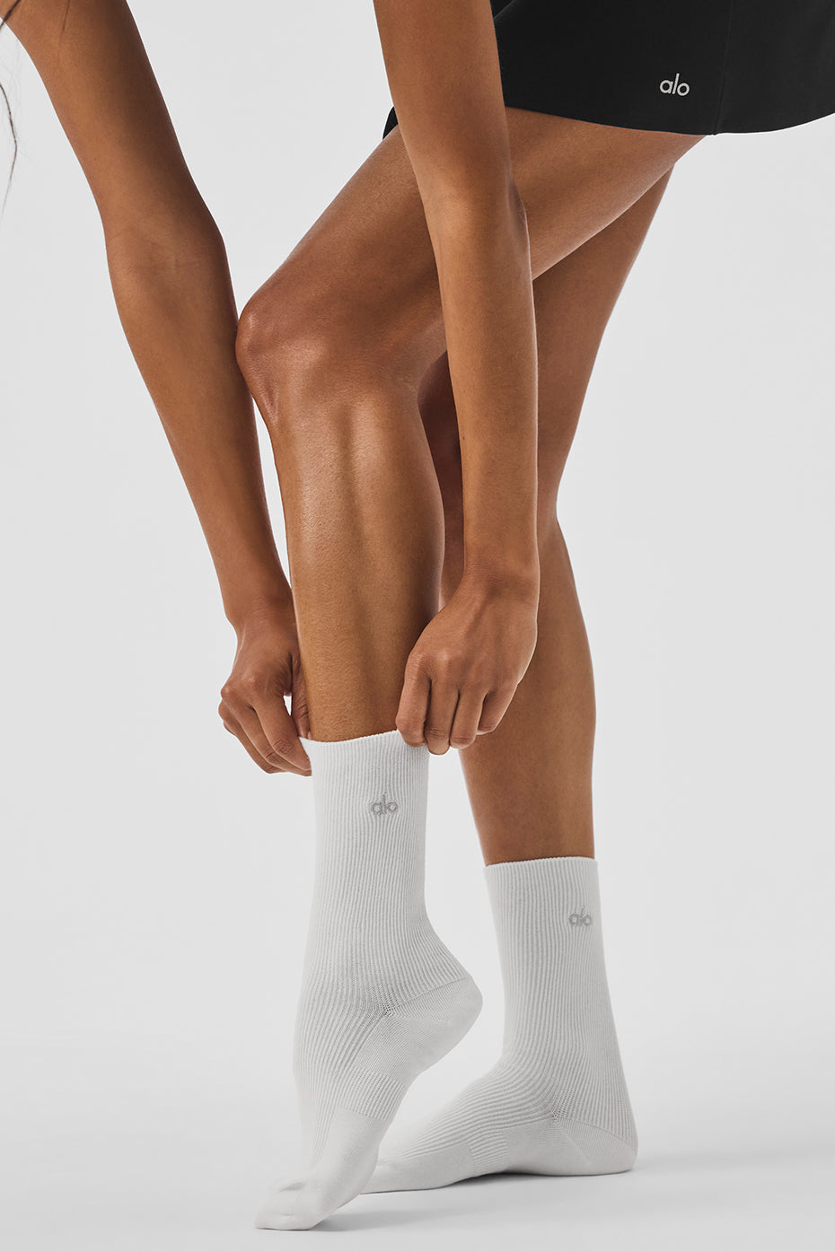 Unisex Half-Crew Understated Sock - White image 3