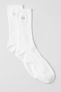 Unisex Half-Crew Understated Sock - White image 1