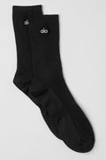 Unisex Half-Crew Understated Sock - Black image 1