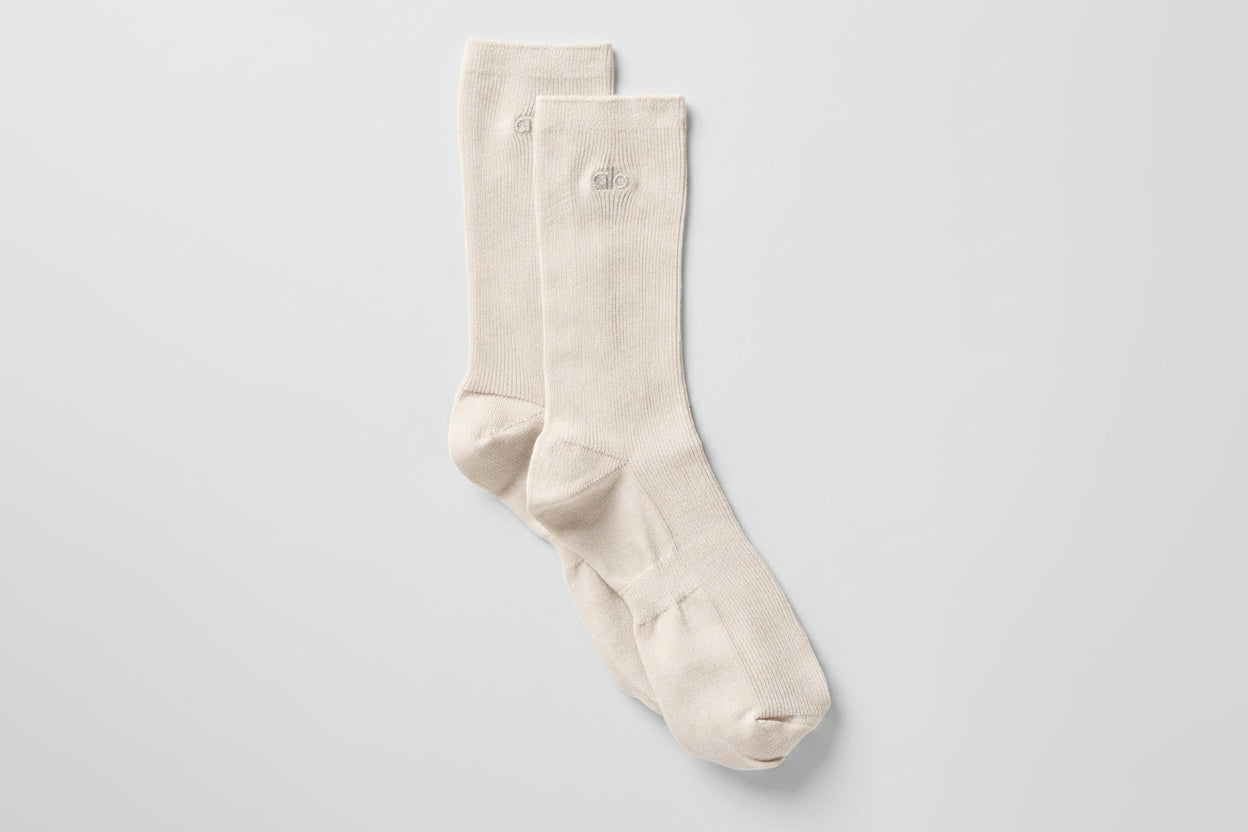 Unisex Half-Crew Understated Sock - Bone image 1