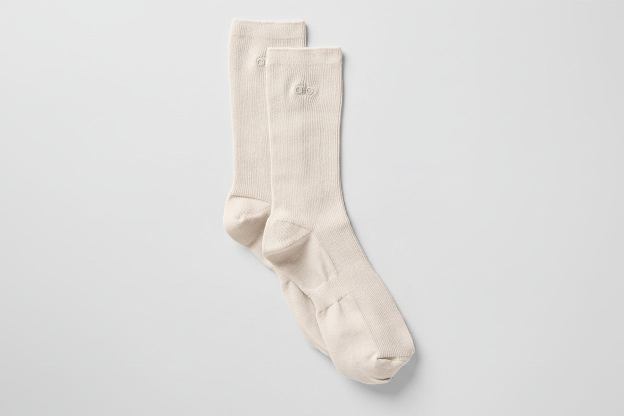 Unisex Half-Crew Understated Sock - Bone image 1