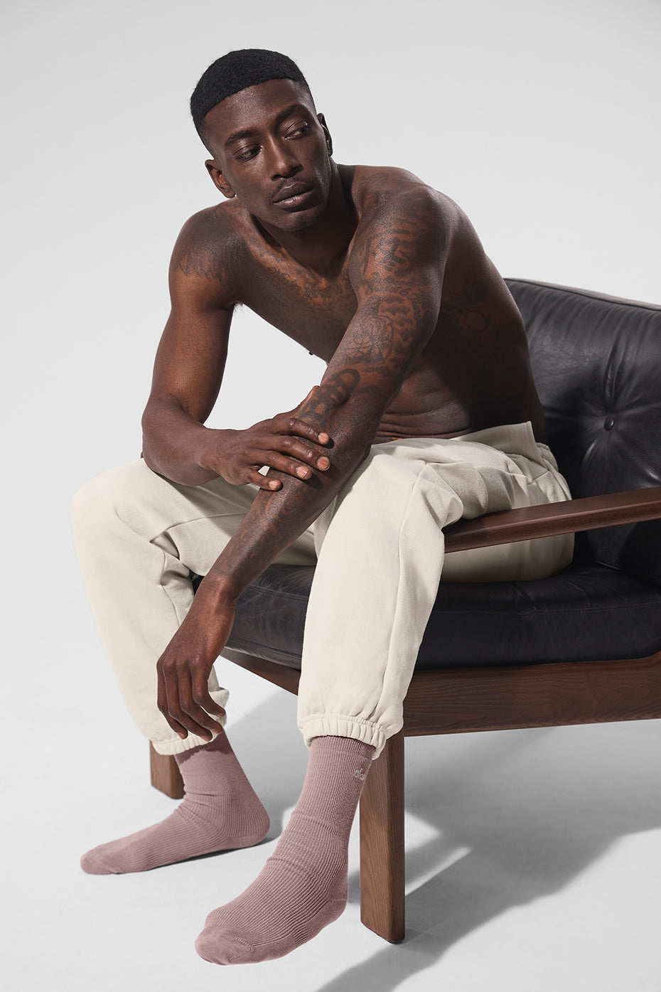 Unisex Half-Crew Understated Sock - Taupe image 3