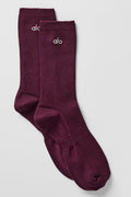Unisex Half-Crew Understated Sock - Burgundy image 1