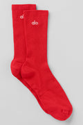 Unisex Half-Crew Understated Sock - Bright Red image 1