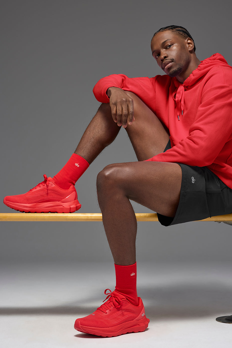 Unisex Half-Crew Understated Sock - Bright Red image 2