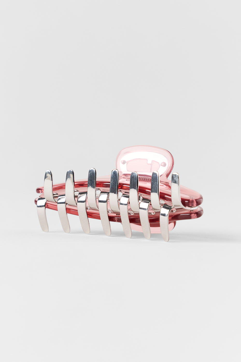 Acrylic Illusion Claw Clip - Vintage Pink/Chrome image 4