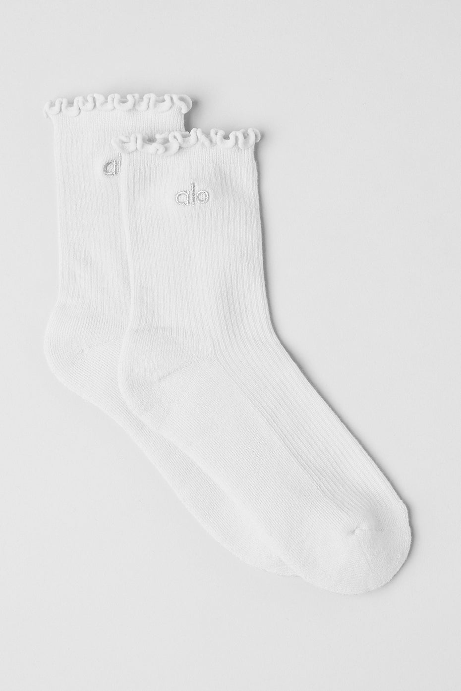 Women's Lettuce Edge Sock - White image 1