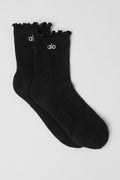 Women's Lettuce Edge Sock - Black image 1