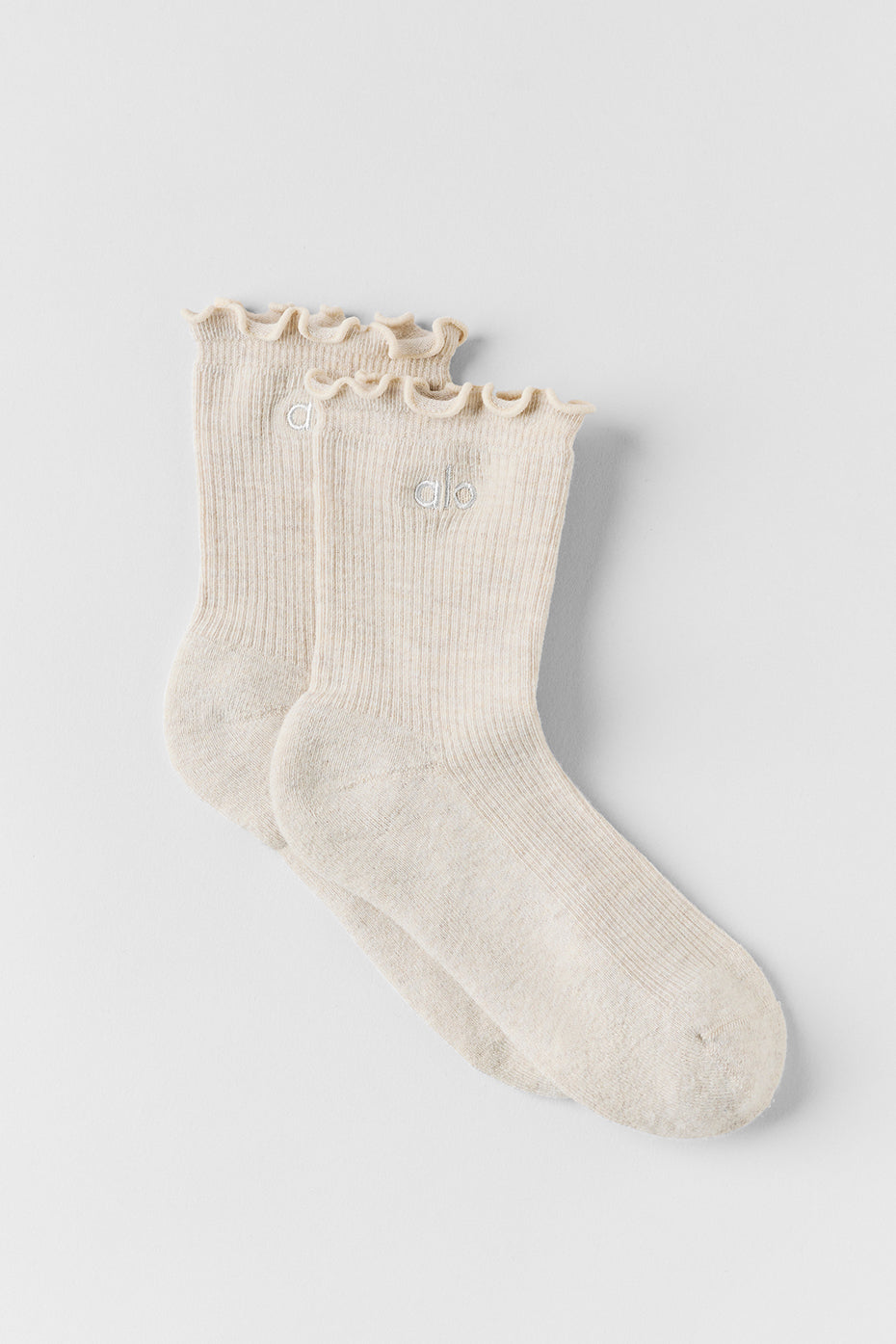 Women's Lettuce Edge Sock - Oatmeal Heather image 2