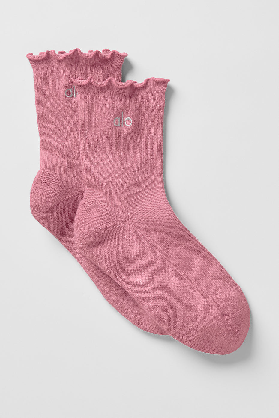 Women's Lettuce Edge Sock - Pink Wild Rose image 1