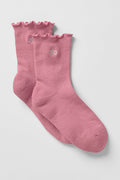 Women's Lettuce Edge Sock - Pink Wild Rose image 1