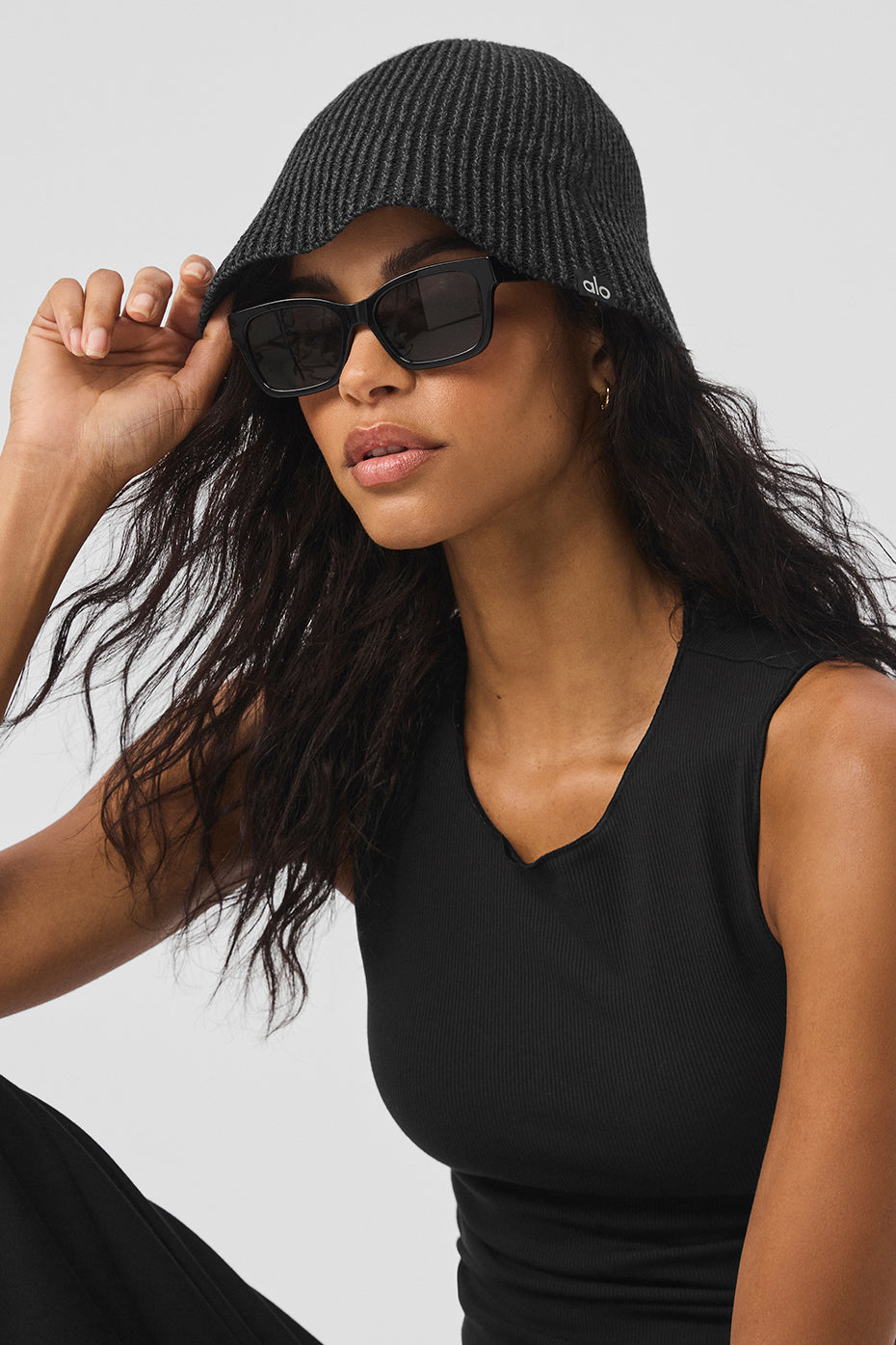Denim Knit Cloche - Black/Anthracite image 1