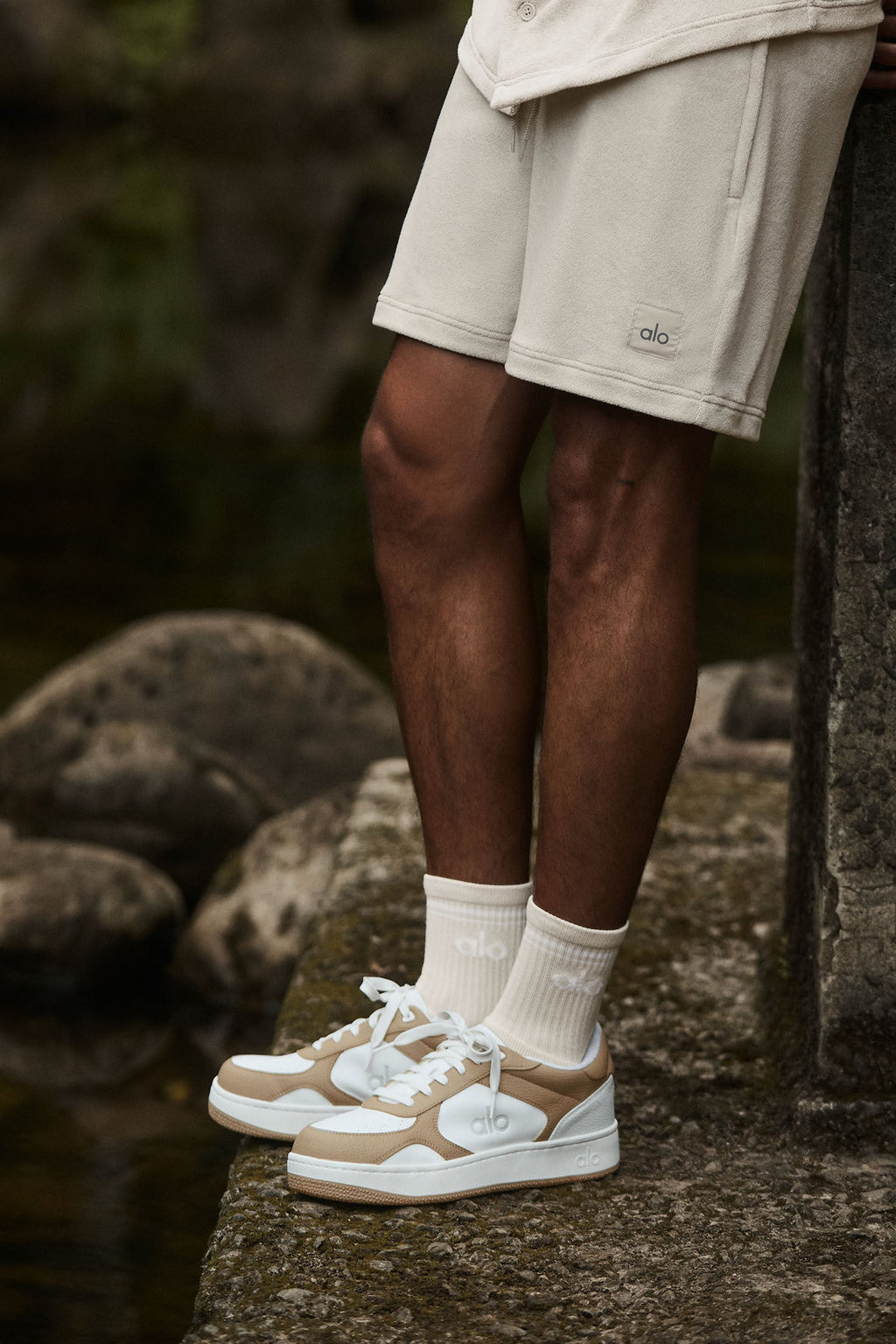 ALO Recovery Mode Sneaker - Gravel/White image 1