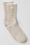 Unisex Wool Cashmere Light Frosted Sock - Winter Latte/Ivory image 1