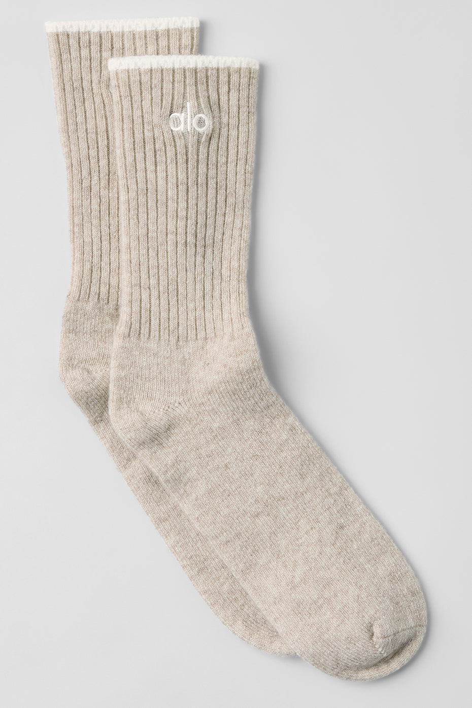 Unisex Wool Cashmere Light Frosted Sock - Winter Latte/Ivory image 1