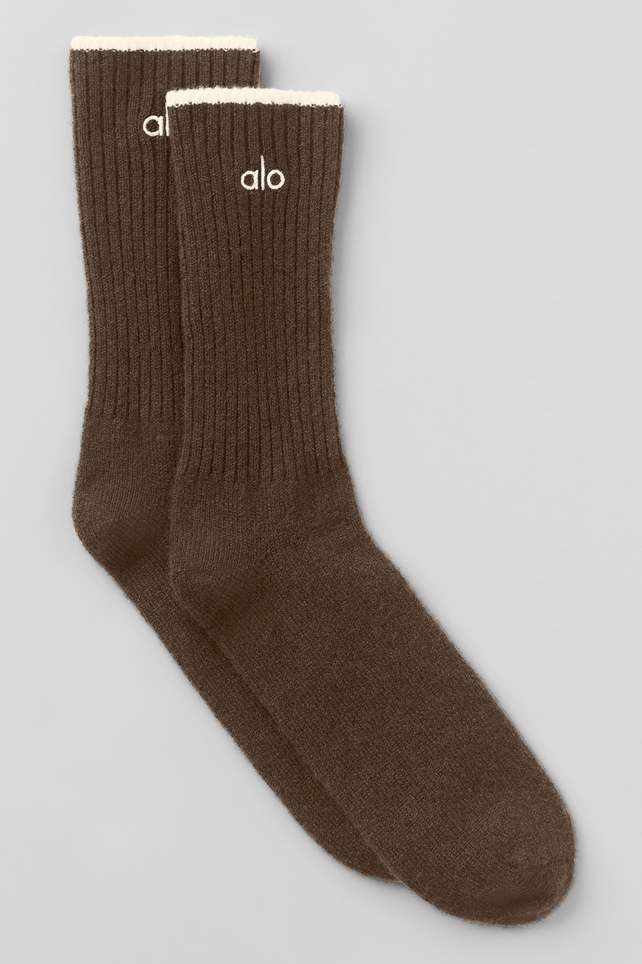 Unisex Wool Cashmere Light Frosted Sock - Espresso Heather/Ivory image 1