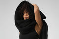 Merino Wool Oversized Scarf - Black image 1
