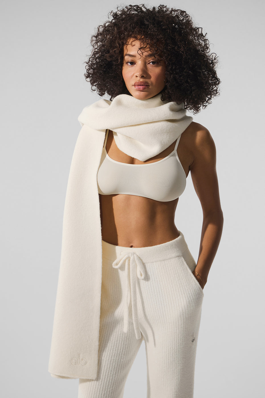 Merino Wool Oversized Scarf - Ivory image 1
