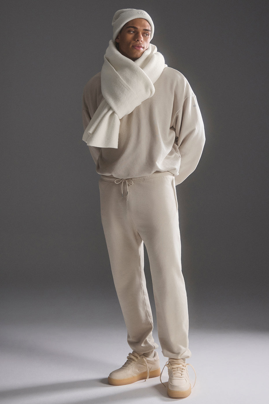 Merino Wool Oversized Scarf - Ivory image 5