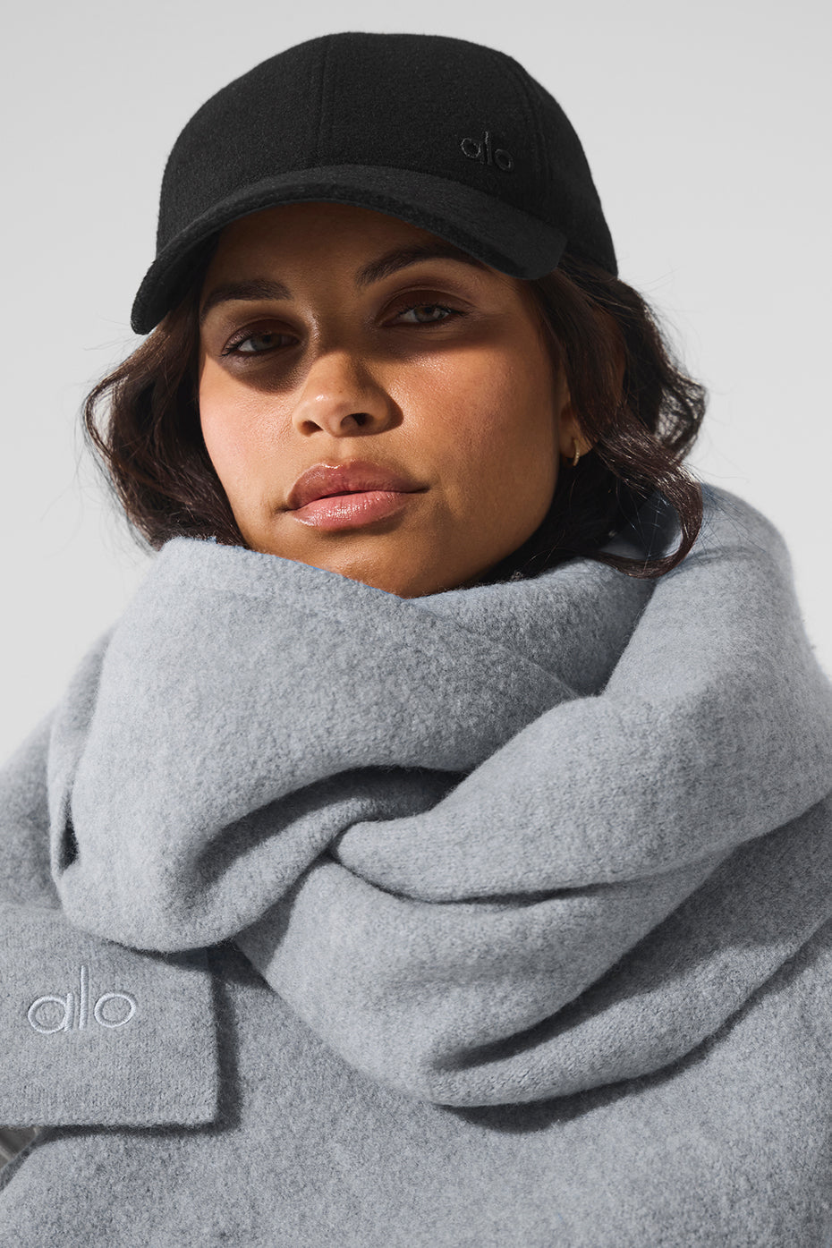 Merino Wool Oversized Scarf - Hazy Heather Grey image 1
