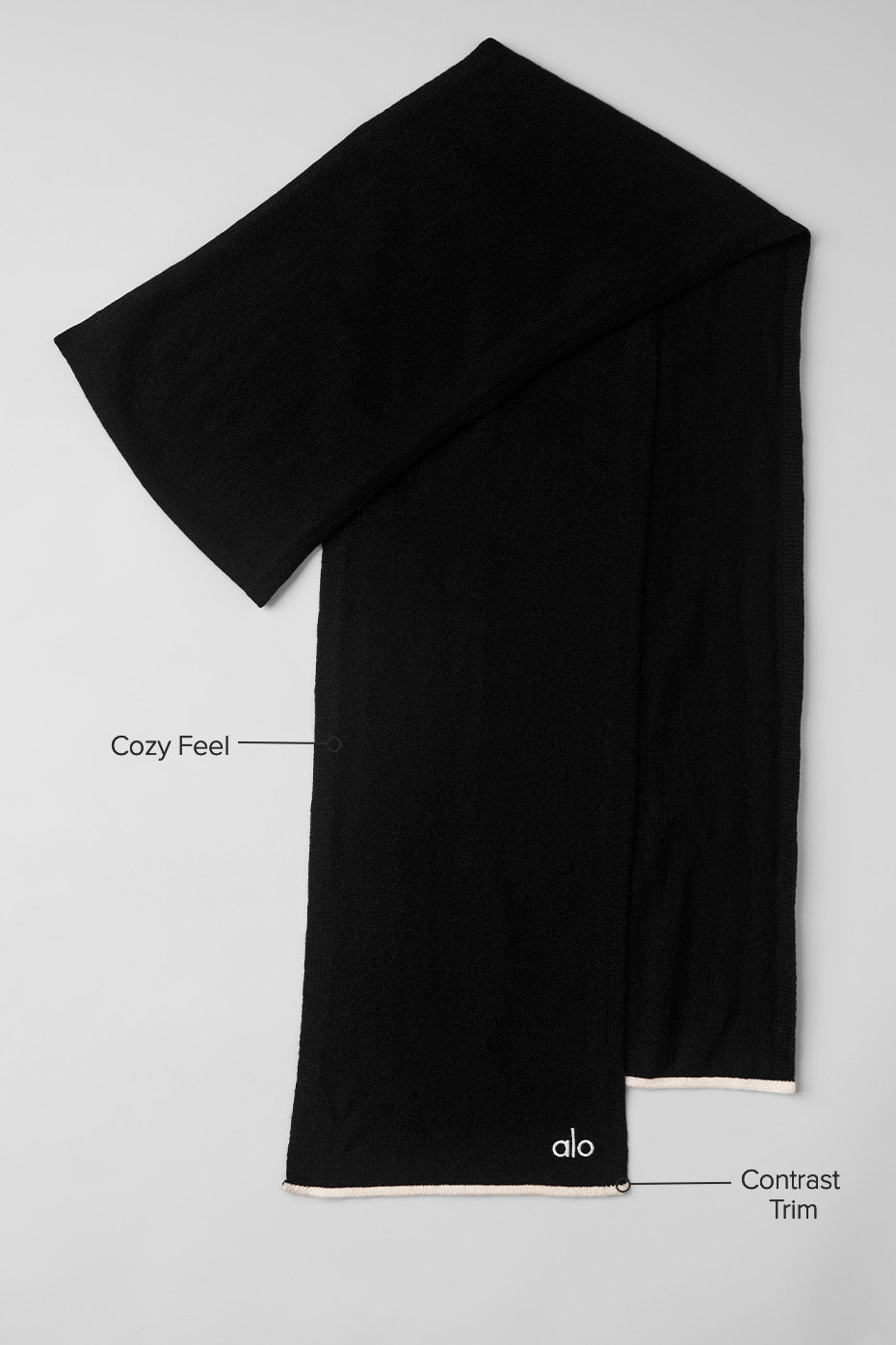 Cashmere Light Frosted Scarf - Black/Ivory image 2