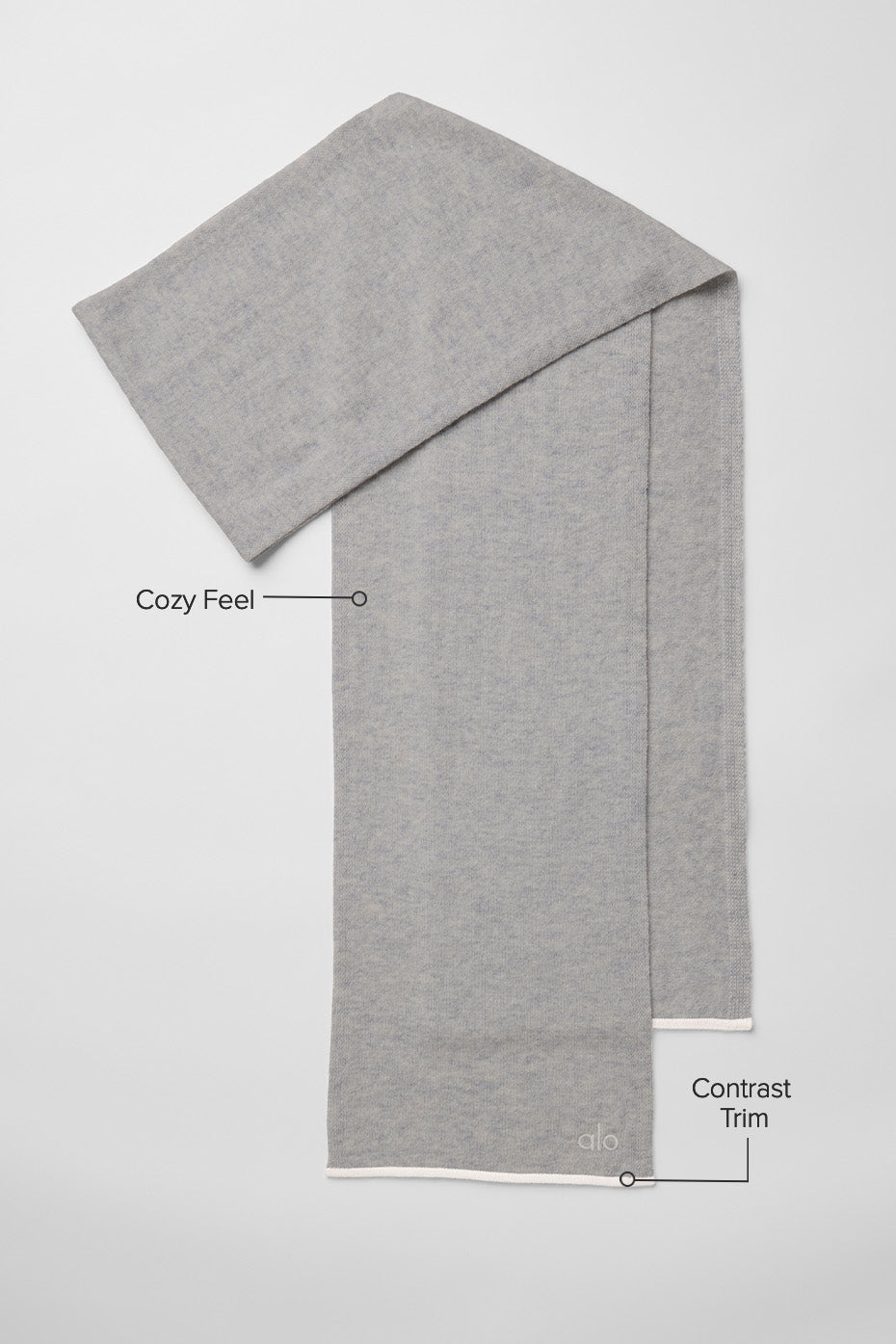 Cashmere Light Frosted Scarf - Light Heather Grey/Ivory image 2