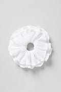 Micro Plisse Oversize Scrunchie - White image 1