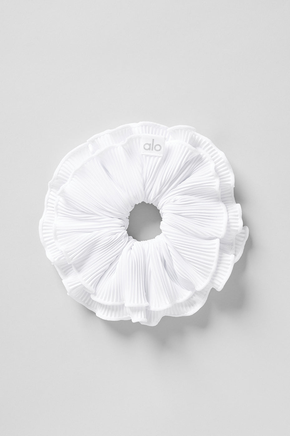 Micro Plisse Oversize Scrunchie - White image 1