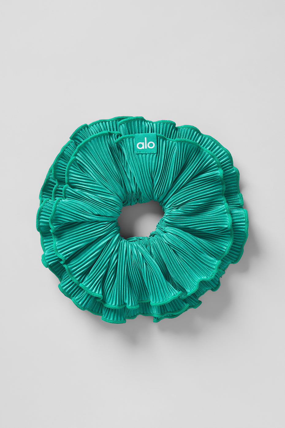 Micro Plisse Oversize Scrunchie - Spruce Green image 1