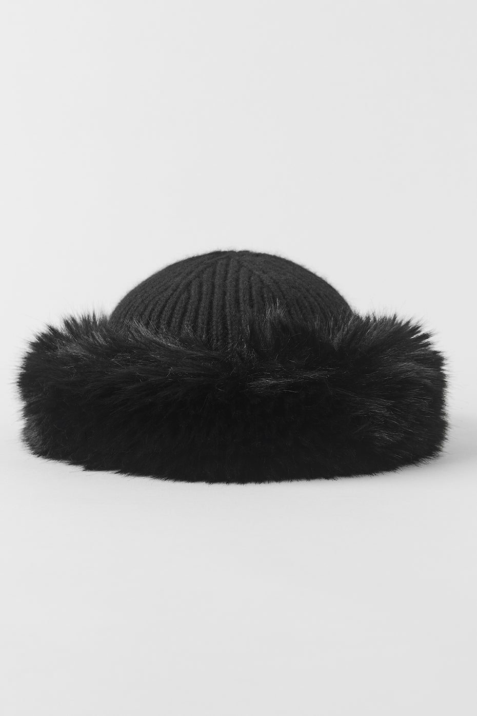 Courchevel Cashmere Faux Fur Beanie - Black image 2