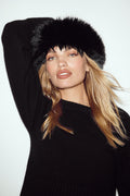 Courchevel Cashmere Faux Fur Beanie - Black image 1