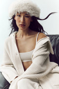 Courchevel Cashmere Faux Fur Beanie - Ivory image 1
