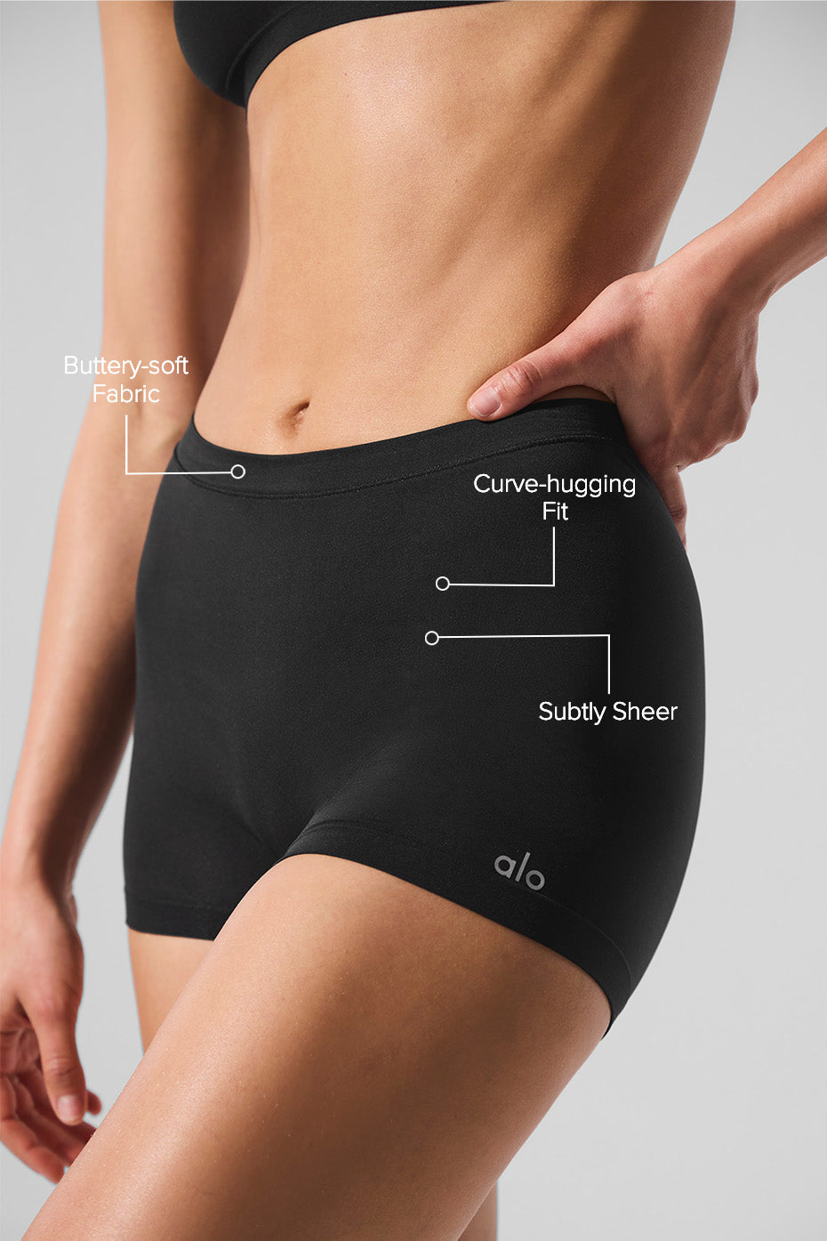 Sheer Glow Boyshort - Black image 2