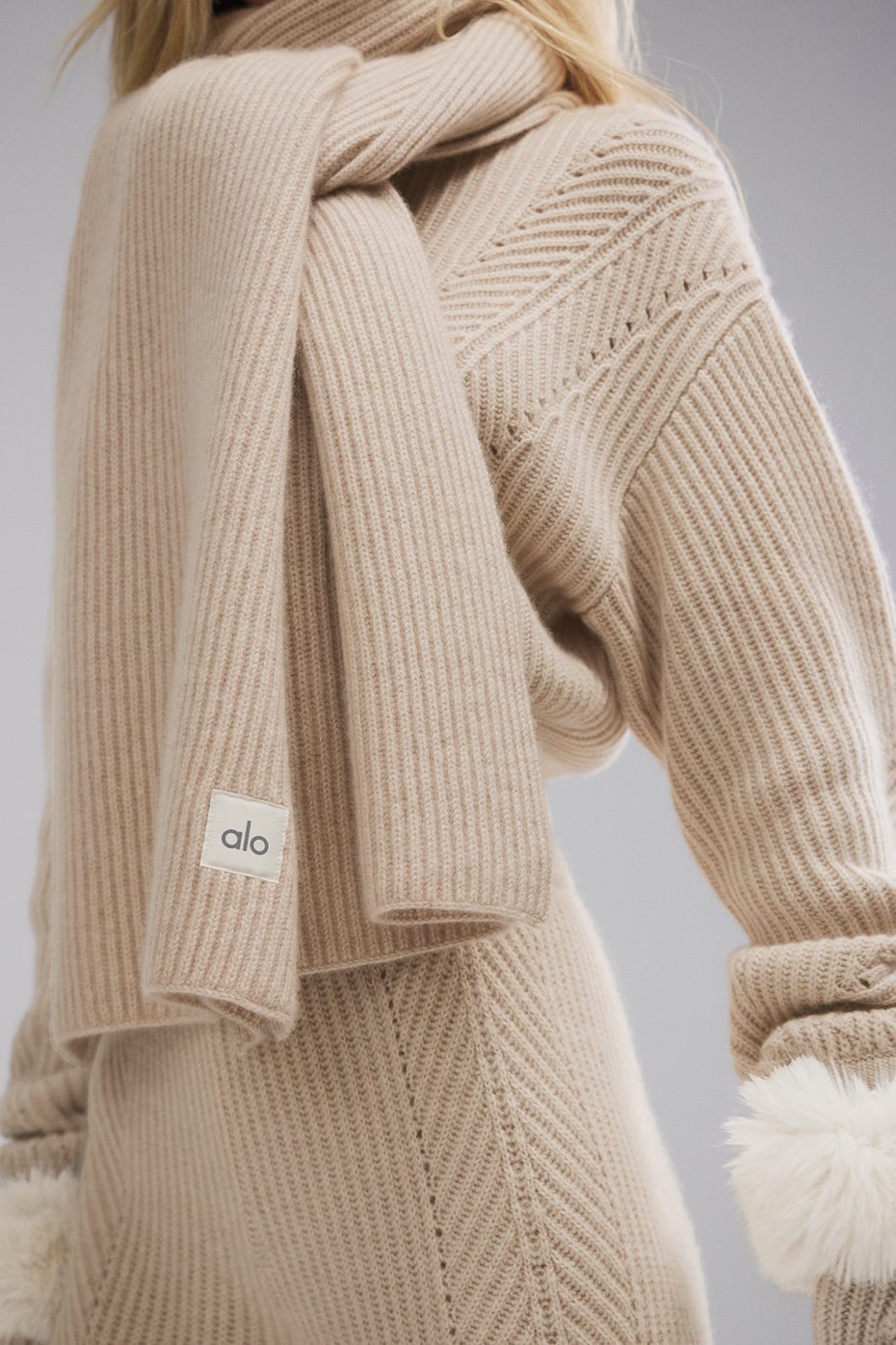 Courchevel Cashmere Scarf - Birch Heather image 2