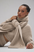 Courchevel Cashmere Scarf - Flax Heather image 1