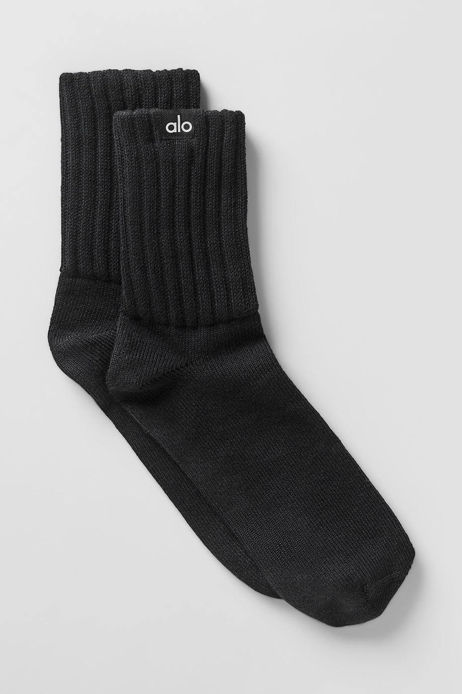 Unisex Half-Crew Scrunch Sock - Black image 1