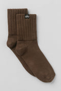 Unisex Half-Crew Scrunch Sock - Espresso image 1