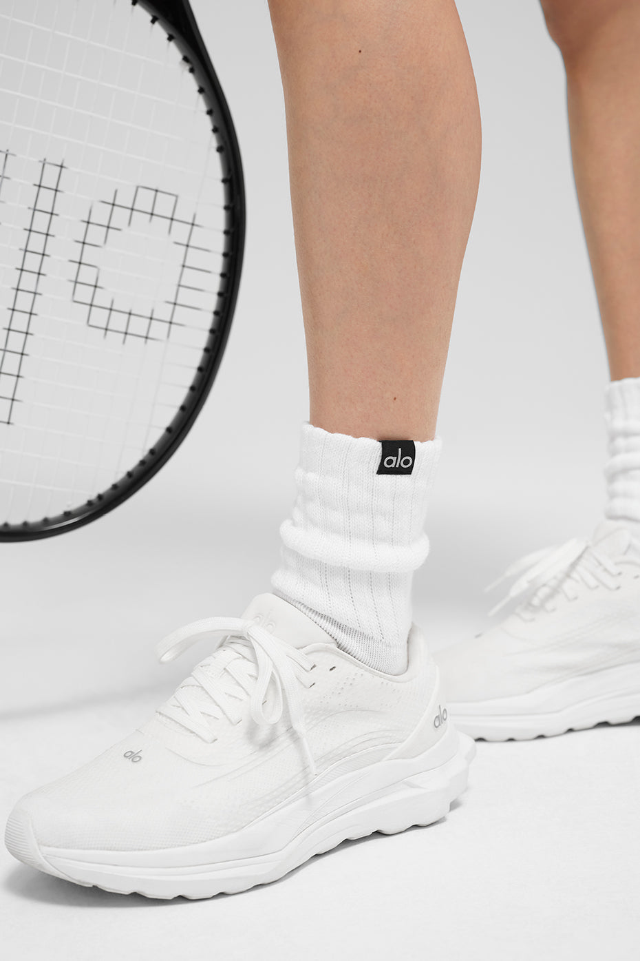Unisex Half-Crew Scrunch Sock - White image 2