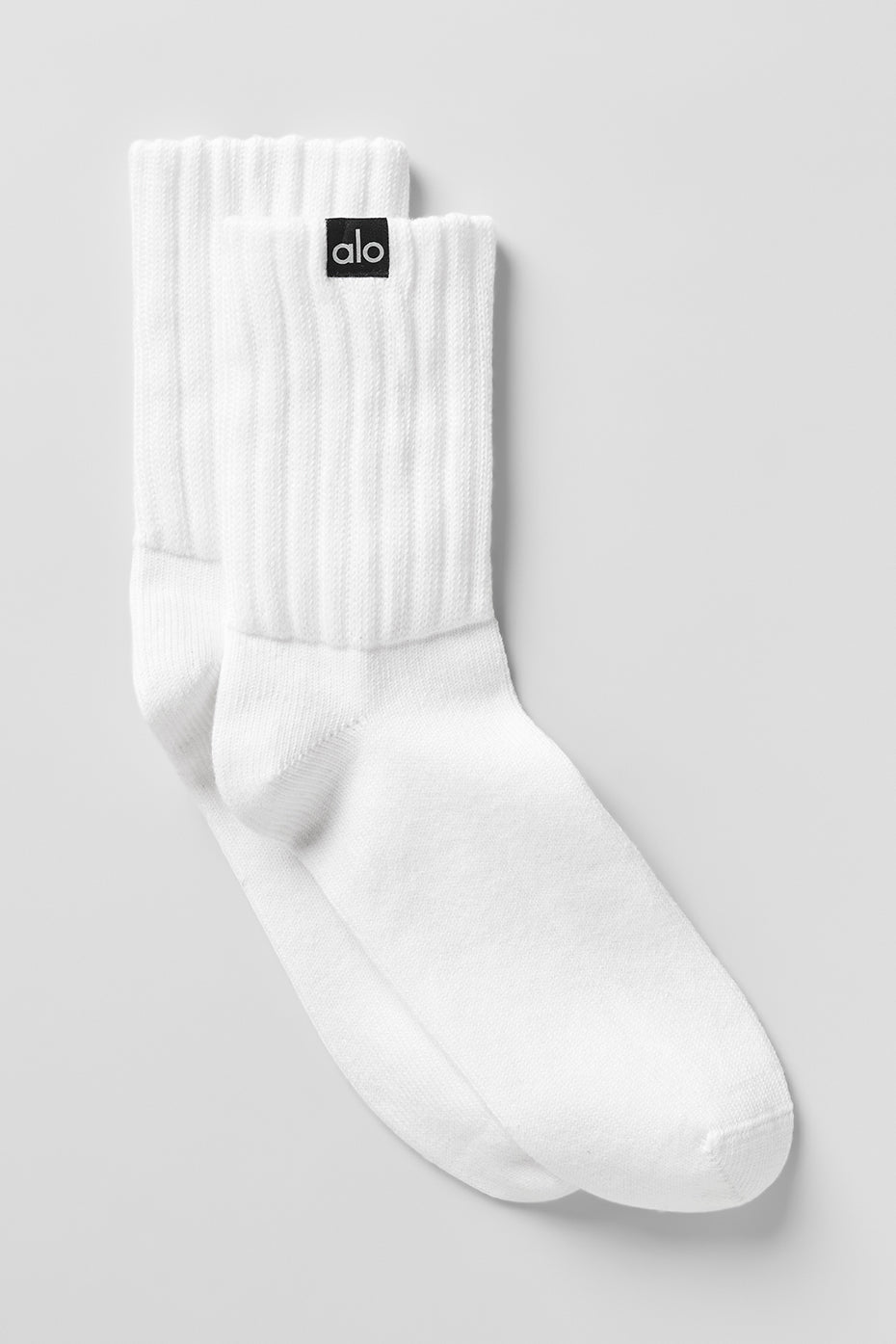 Unisex Half-Crew Scrunch Sock - White image 1