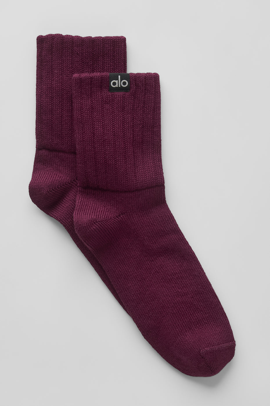 Unisex Half-Crew Scrunch Sock - Burgundy image 1