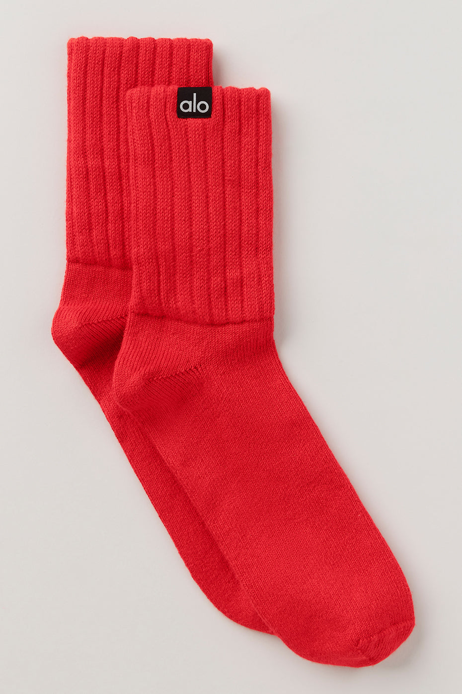 Unisex Half-Crew Scrunch Sock - Bright Red image 1