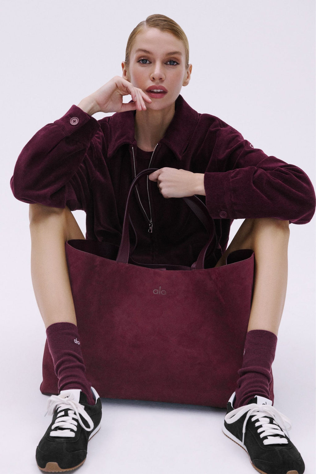 ALO Tranquility Tote - Bordeaux Suede image 1