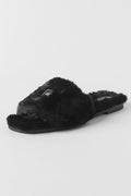 ALO Classico Faux Fur Sandal - Black image 1