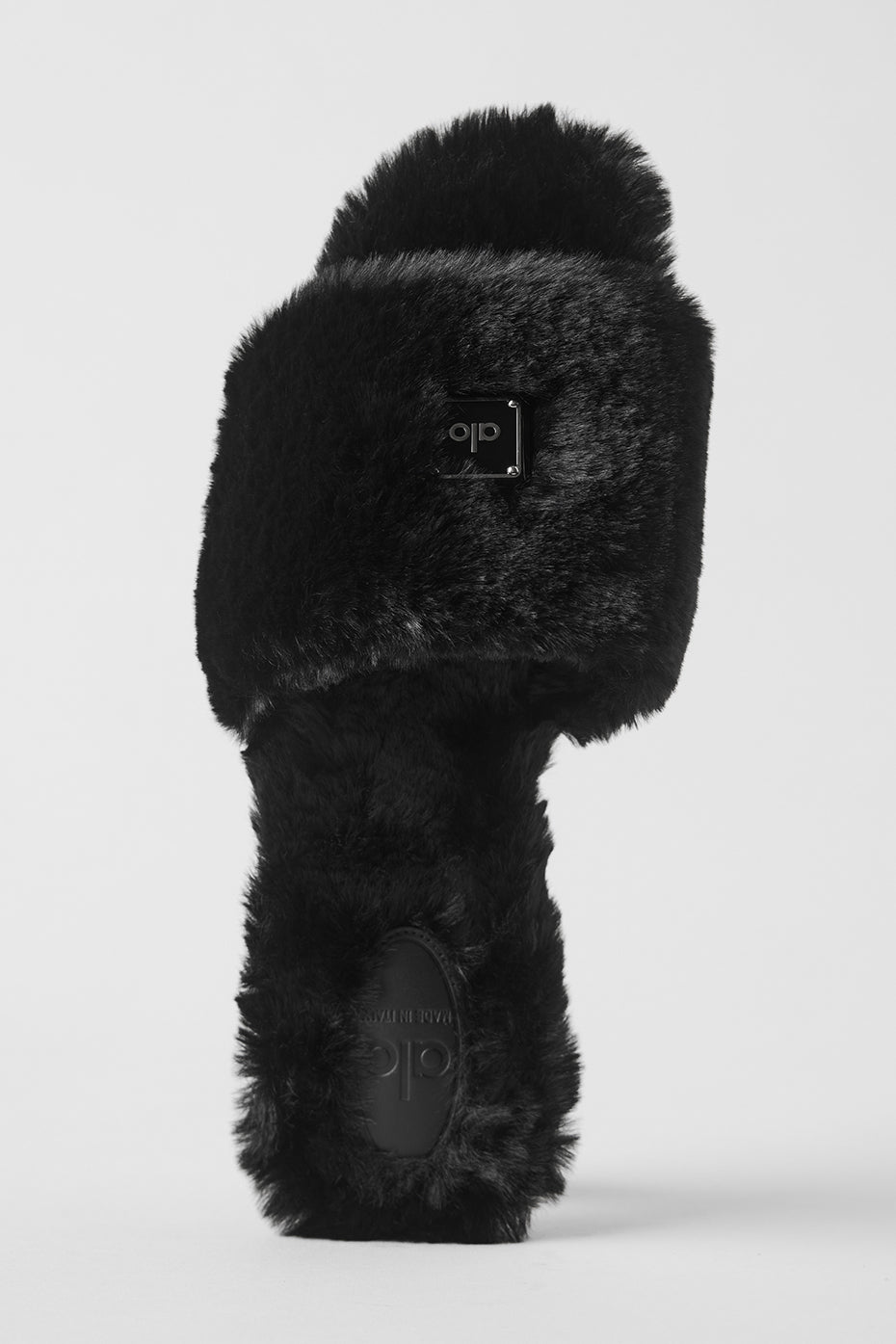 ALO Classico Faux Fur Sandal - Black image 3