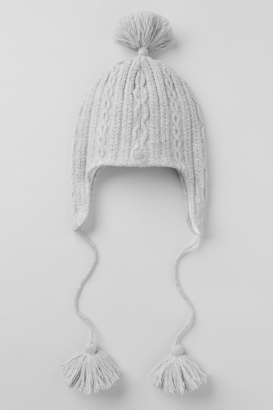 Cable Knit Winter Bliss Earflap Beanie - Athletic Heather Grey image 1