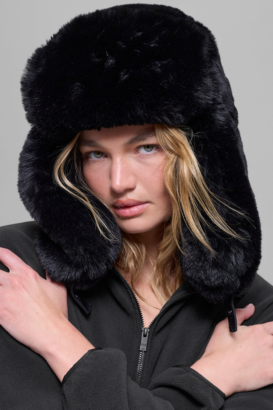 Faux Fur Starstruck Hat - Black image 1