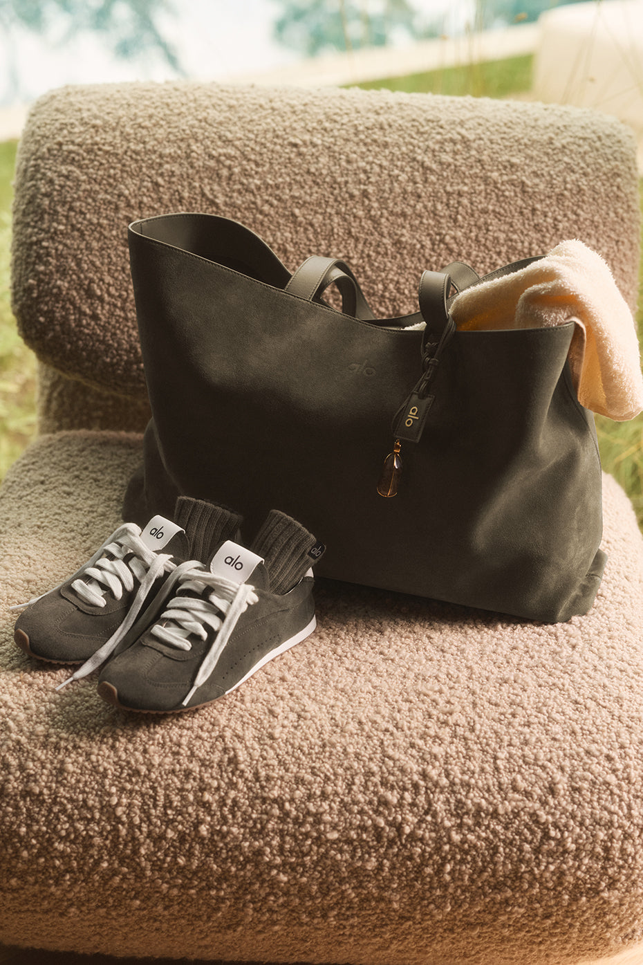 ALO Tranquility Tote - Olive Tree Suede image 1