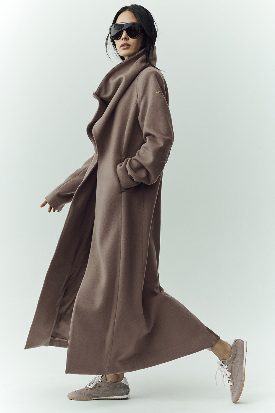 Wool Blend Nightfall Long Coat - Alpine Cocoa Heather image 2