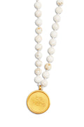 White Turquoise Mala Necklace image 1